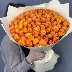 Букет из 101 огненной розы (40 см) в Сергиевом Посаде