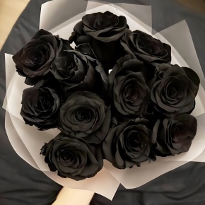 Букет "Черная королева" из 11 черных роз Эквадор (60 см) в Сергиевом Посаде