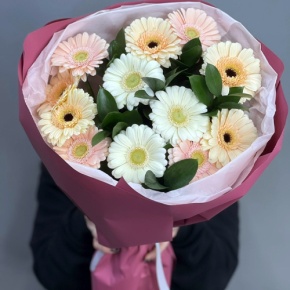 Букет из 13 белых гербер микс в Сергиевом Посаде