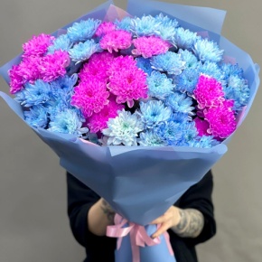 Букет "Матильда" из 15 кустовых хризантем в Сергиевом Посаде