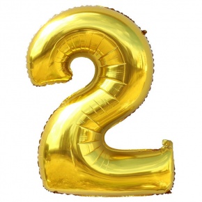 Шар гелиевый цифра 2 (40х102 см) в Сергиевом Посаде