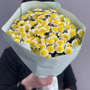 Букет "Моё солнышко" из 17 хризантем сантини  в Сергиевом Посаде