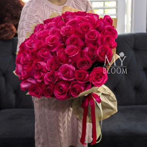 Букет 51 роза Эквадор Пинк Флоид (60 см) в Сергиевом Посаде