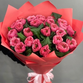 Букет из 25 махровых пионовидных роз Риджентс парк  (70 см) в Сергиевом Посаде
