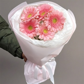 Букет из 5 розовых гербер мини в Сергиевом Посаде