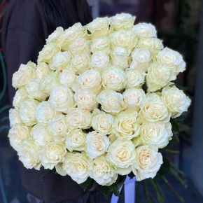 Букет из 51 розы Эквадор Мондиаль под ленту (80 см) в Сергиевом Посаде