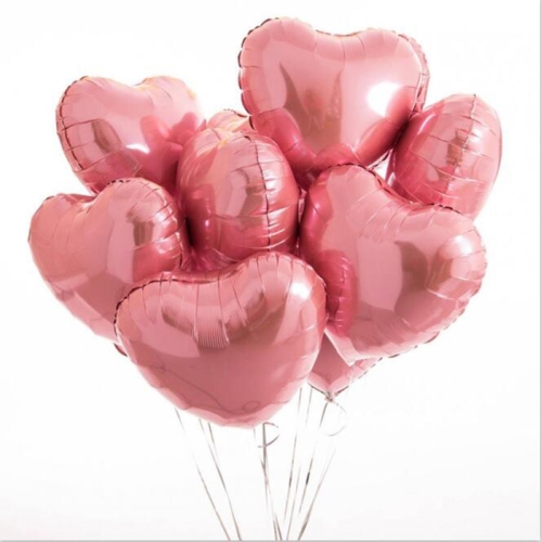 Сердце розовое фольгированный шар с гелием (45 см) в Сергиевом Посаде
