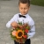 Деревянный ящик с подсолнухом, розами и калиной в Сергиевом Посаде