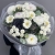 Букет "Белоснежная нежность" из георгин, брассики, хризантем Ньютон, эрингиума и гербер в Сергиевом Посаде